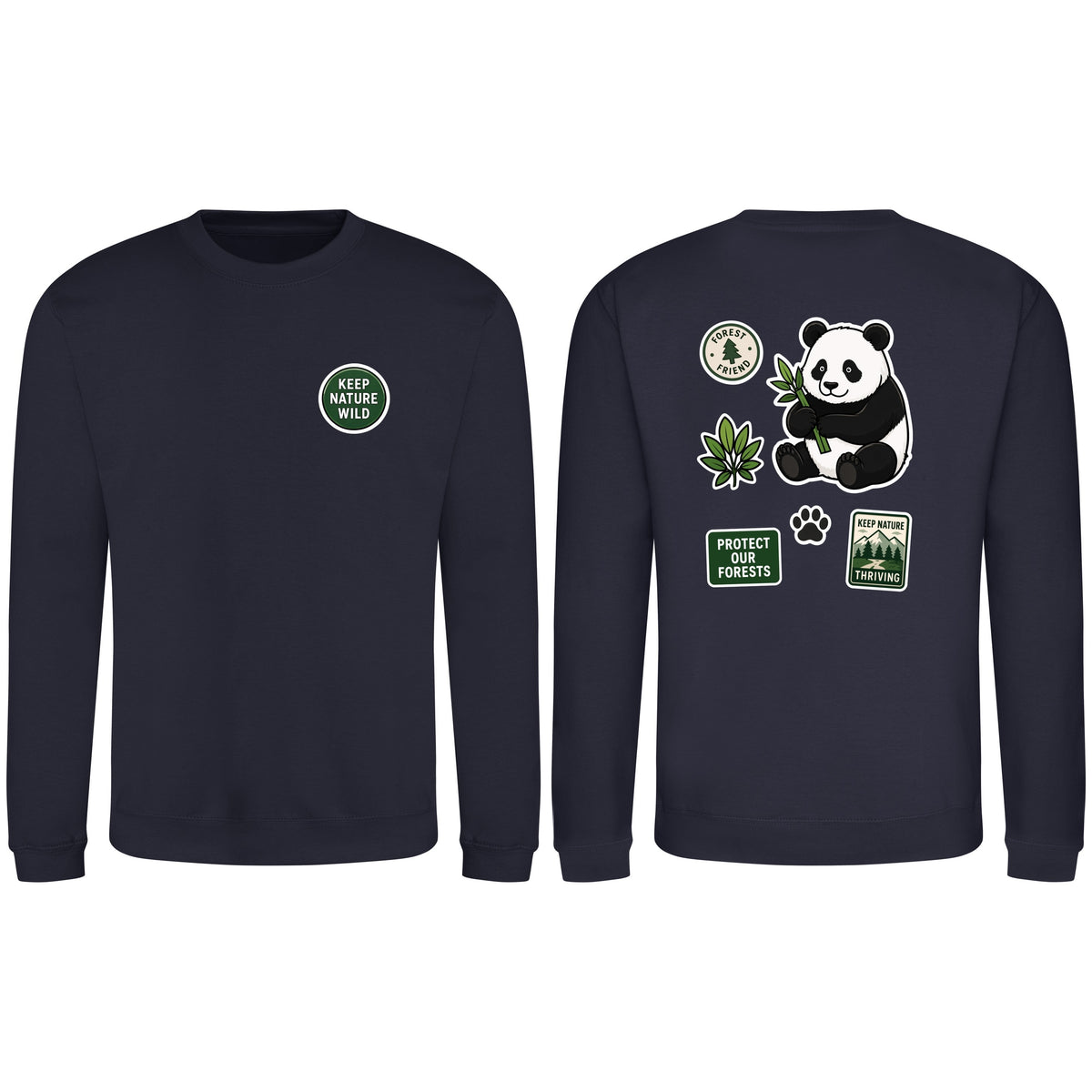 Keep Nature Wild Adult Sweatshirt - Badges of the Wild French Navy colour variant image