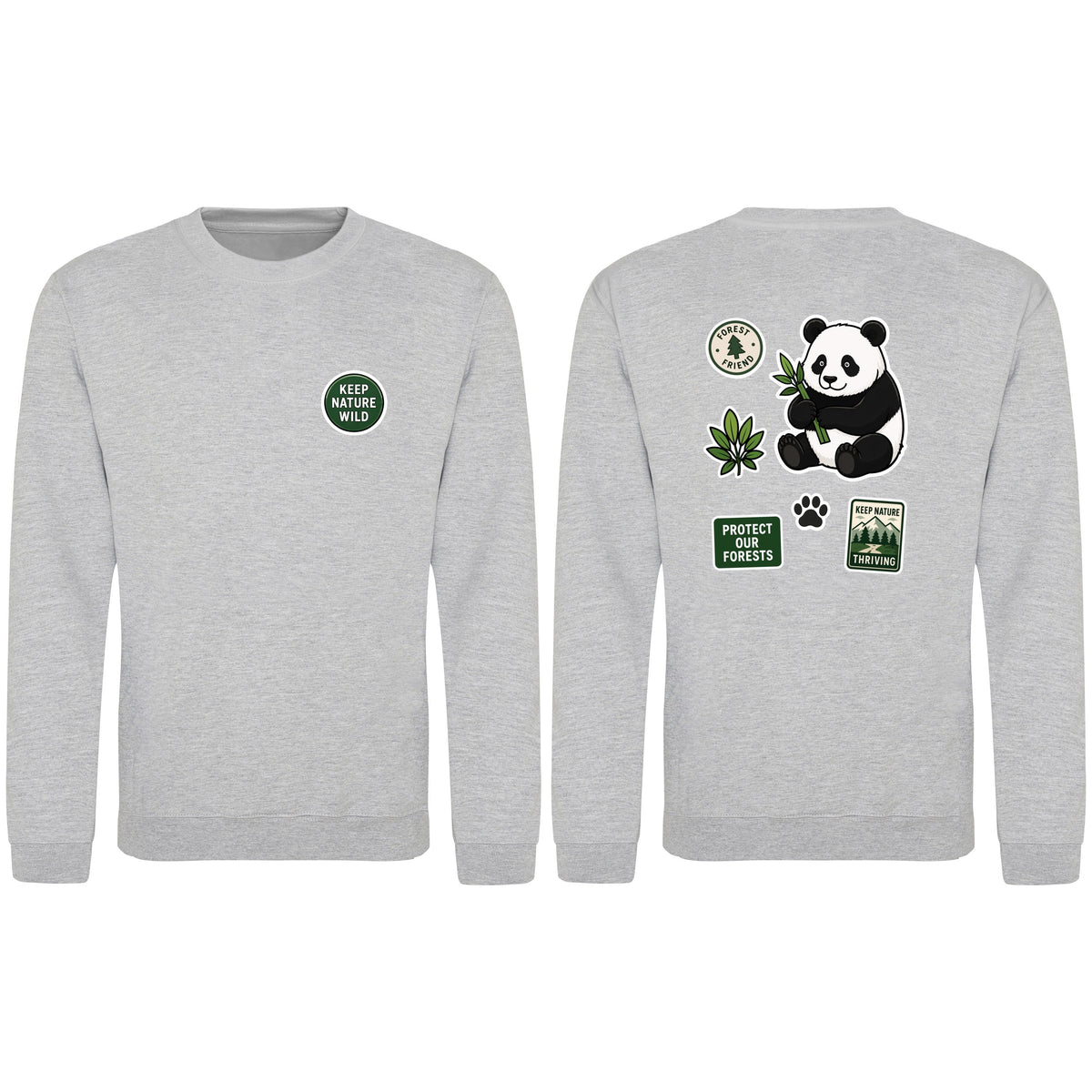 Keep Nature Wild Adult Sweatshirt - Badges of the Wild Heather Grey colour variant image