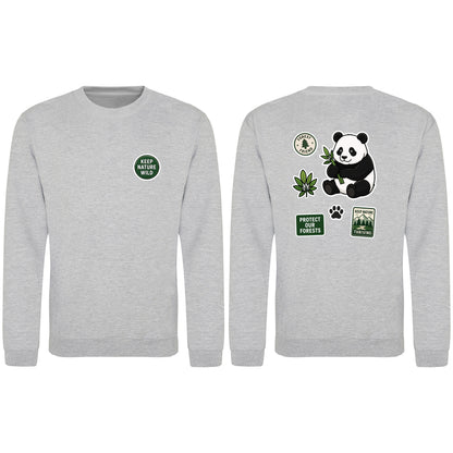 Keep Nature Wild Adult Sweatshirt - Badges of the Wild Heather Grey colour variant image
