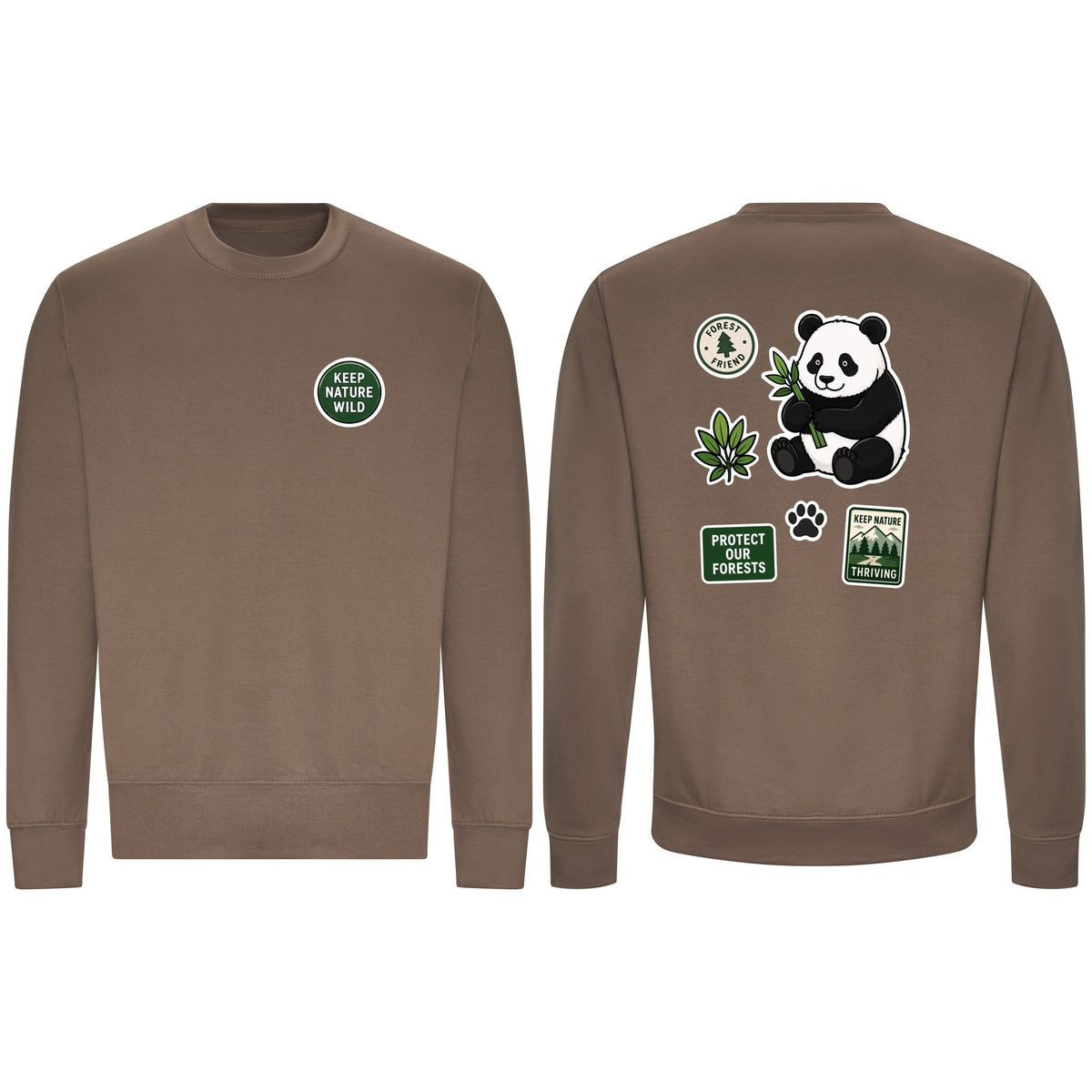 Keep Nature Wild Adult Sweatshirt - Badges of the Wild Mocha Brown colour variant image