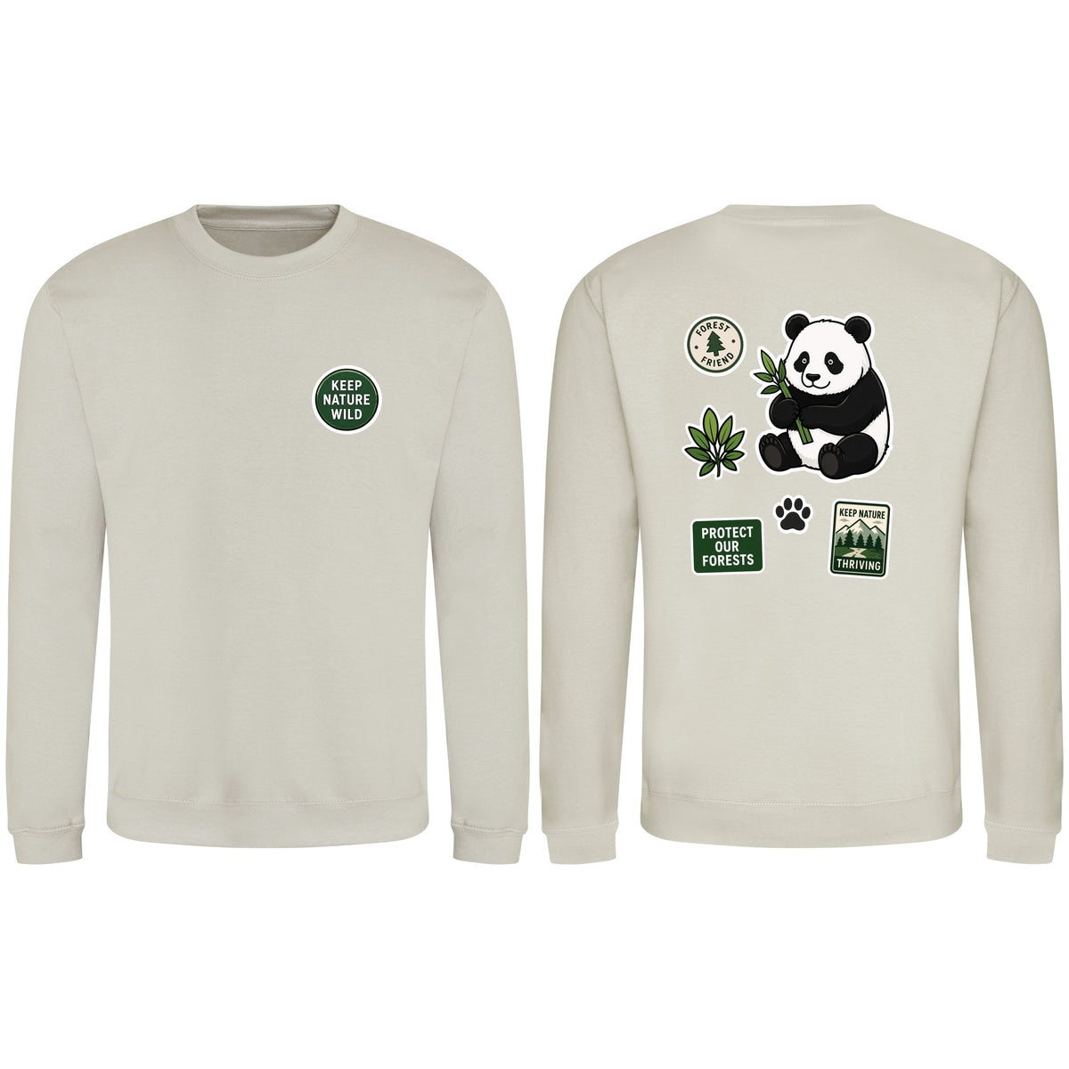 Keep Nature Wild Adult Sweatshirt - Badges of the Wild Natural Stone colour variant image