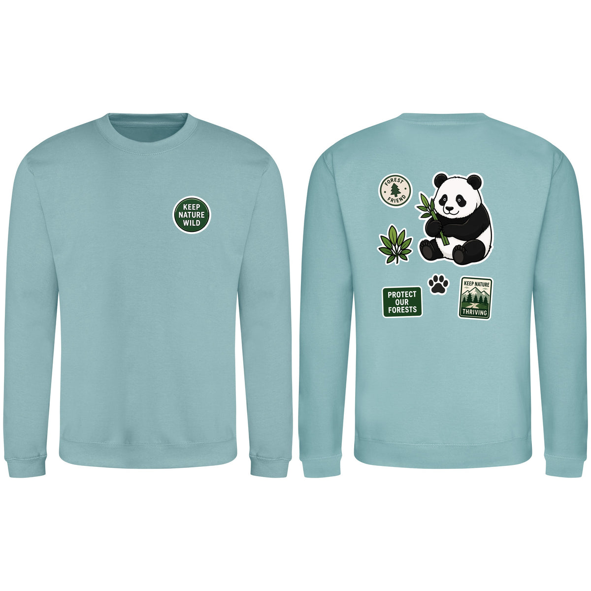 Keep Nature Wild Adult Sweatshirt - Badges of the Wild Seafoam colour variant image