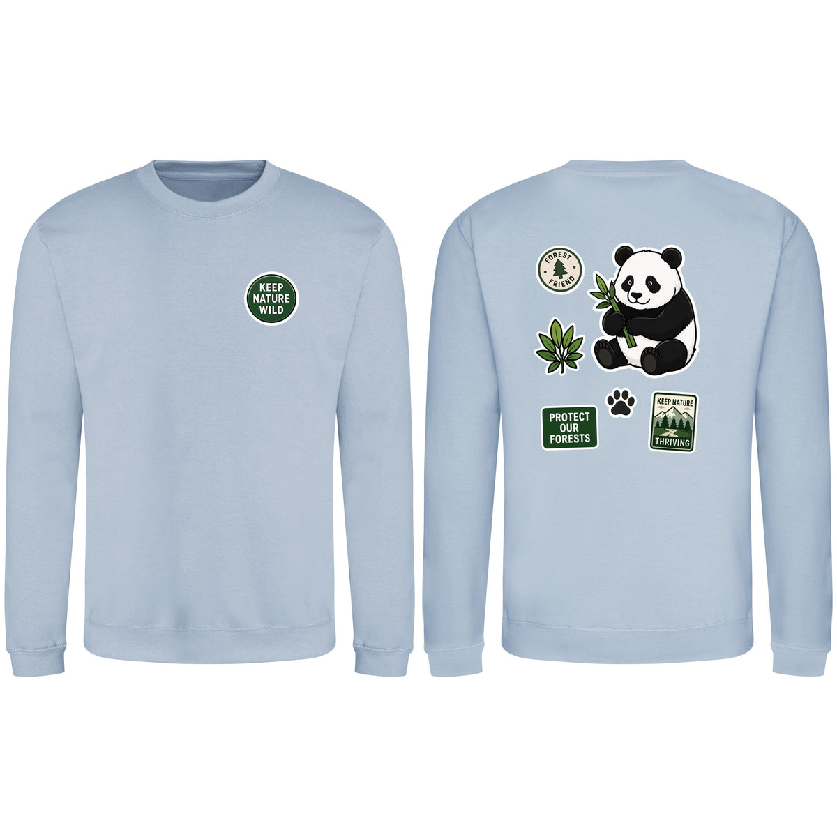 Keep Nature Wild Adult Sweatshirt - Badges of the Wild Sky Blue colour variant image