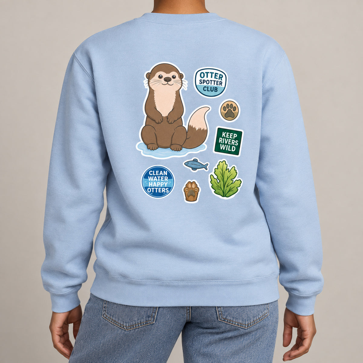 Otter Spotter Club Adult Sweatshirt - Badges of the Wild lead image