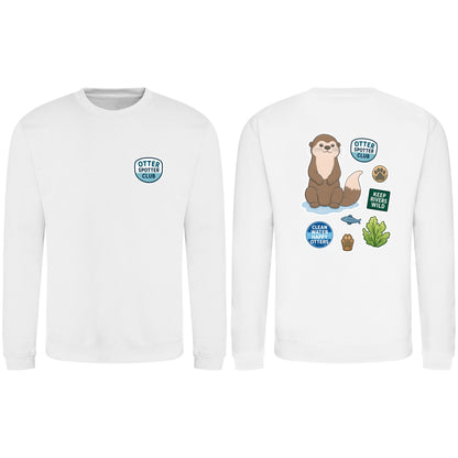 Otter Spotter Club Adult Sweatshirt - Badges of the Wild Arctic White colour variant image