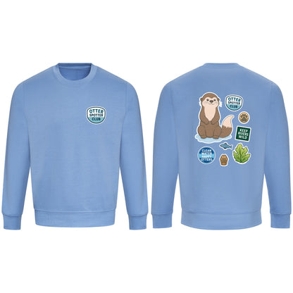 Otter Spotter Club Adult Sweatshirt - Badges of the Wild Cornflower Blue colour variant image