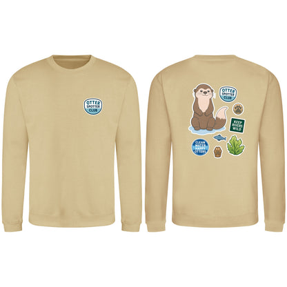 Otter Spotter Club Adult Sweatshirt - Badges of the Wild Desert Sand colour variant image