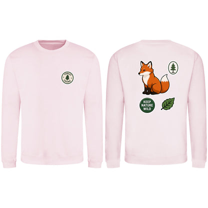 Forest Protector Adult Sweatshirt - Badges of the Wild Baby Pink colour variant image