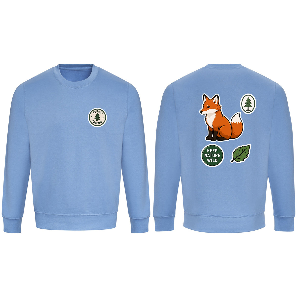 Forest Protector Adult Sweatshirt - Badges of the Wild Cornflower Blue colour variant image