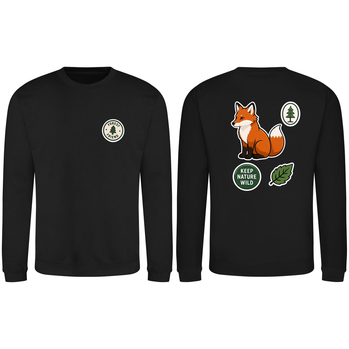 Forest Protector Adult Sweatshirt - Badges of the Wild Deep Black colour variant image