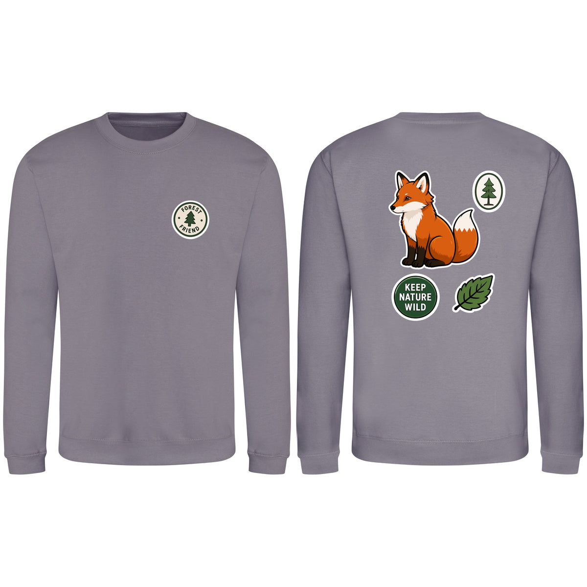 Forest Protector Adult Sweatshirt - Badges of the Wild Dusty Lilac colour variant image