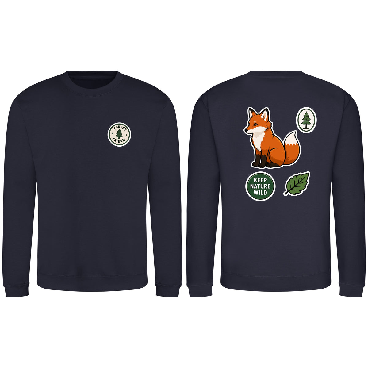 Forest Protector Adult Sweatshirt - Badges of the Wild French Navy colour variant image