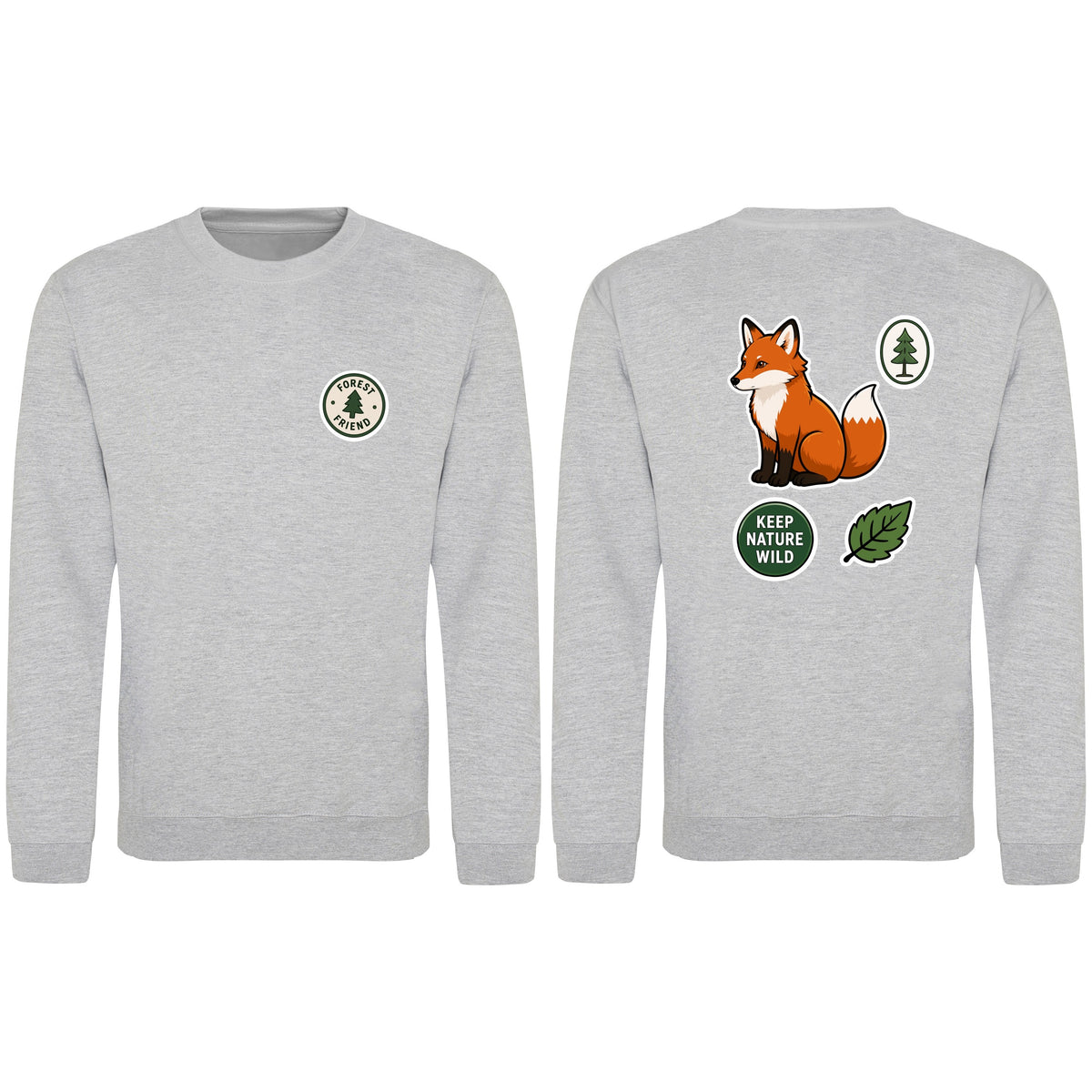 Forest Protector Adult Sweatshirt - Badges of the Wild Heather Grey colour variant image
