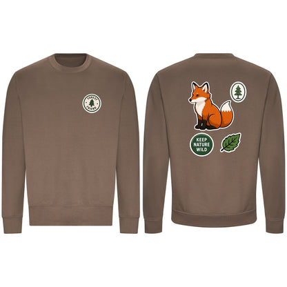 Forest Protector Adult Sweatshirt - Badges of the Wild Mocha Brown colour variant image