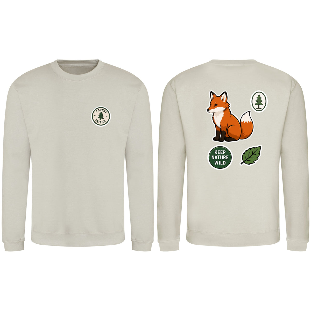 Forest Protector Adult Sweatshirt - Badges of the Wild Natural Stone colour variant image