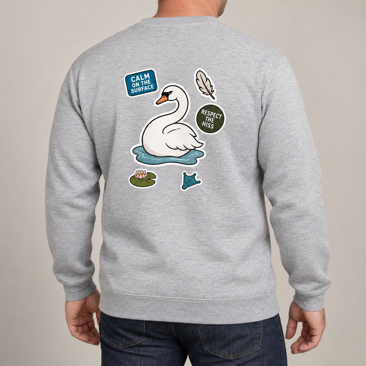 Calm on the Surface Adult Sweatshirt - Badges of the Wild lead image