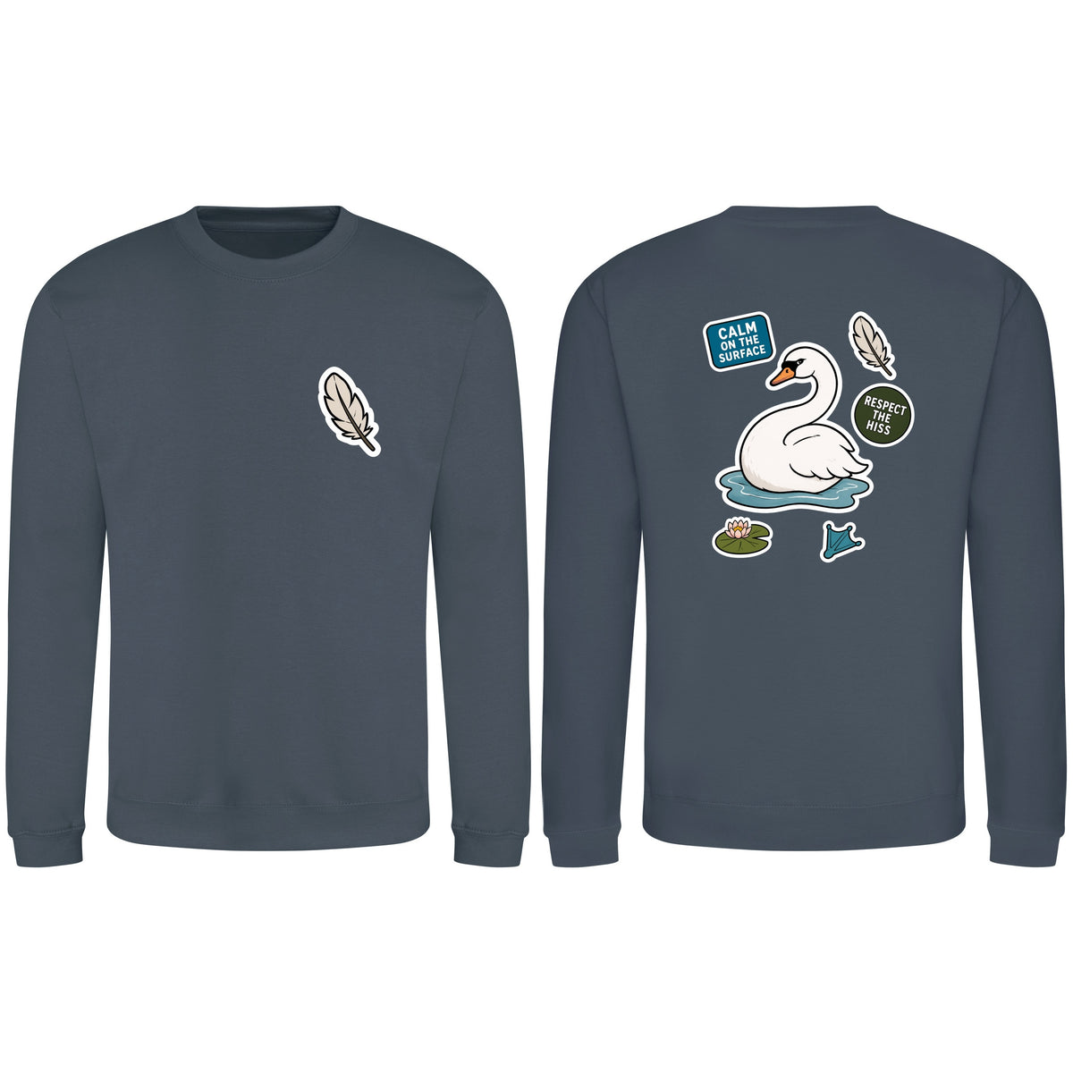 Calm on the Surface Adult Sweatshirt - Badges of the Wild Airforce Blue colour variant image