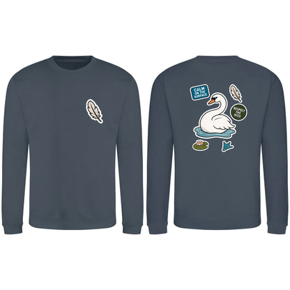 Calm on the Surface Adult Sweatshirt - Badges of the Wild Airforce Blue colour variant image