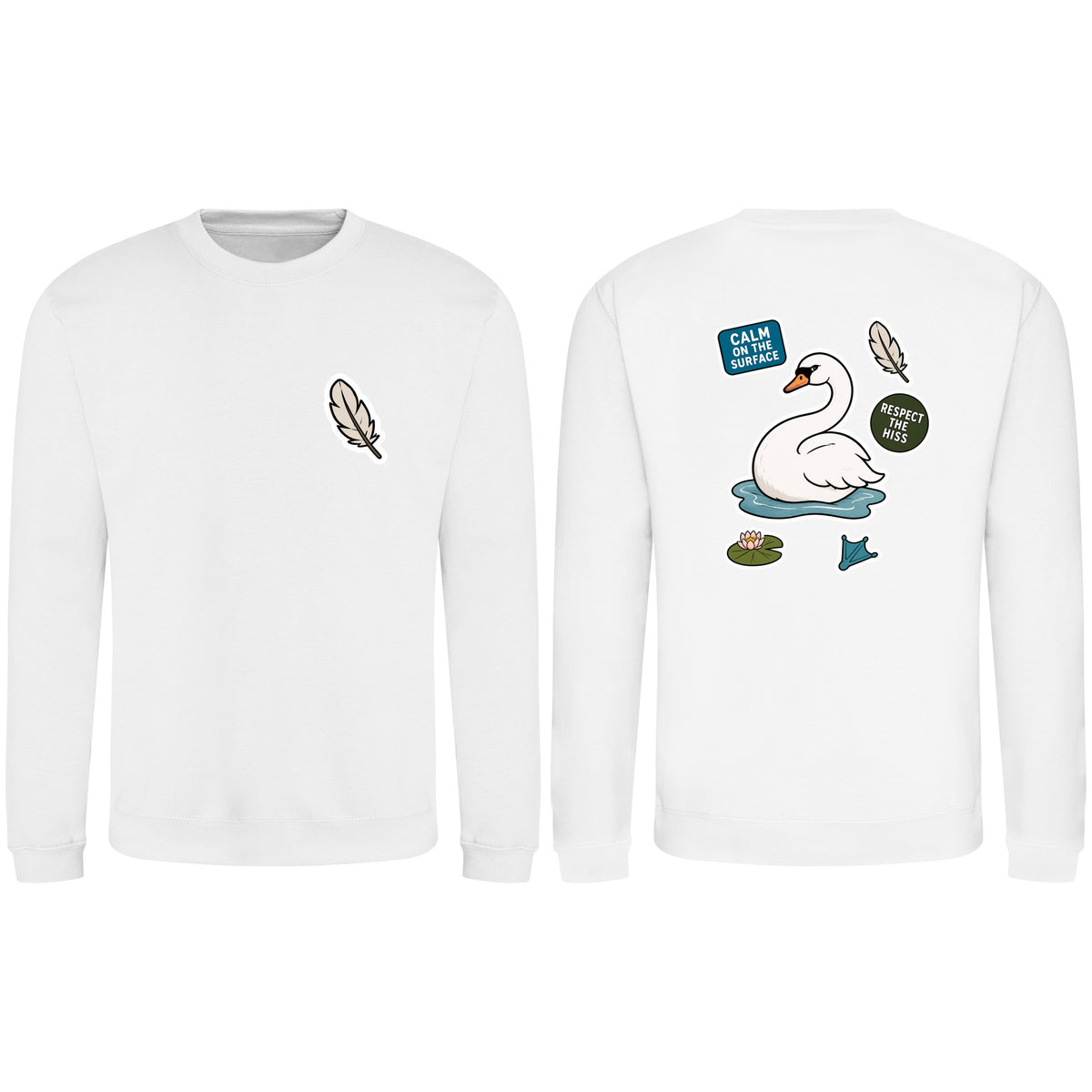 Calm on the Surface Adult Sweatshirt - Badges of the Wild Arctic White colour variant image