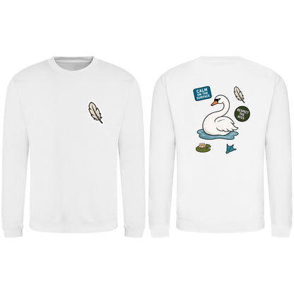 Calm on the Surface Adult Sweatshirt - Badges of the Wild Arctic White colour variant image