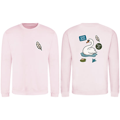 Calm on the Surface Adult Sweatshirt - Badges of the Wild Baby Pink colour variant image
