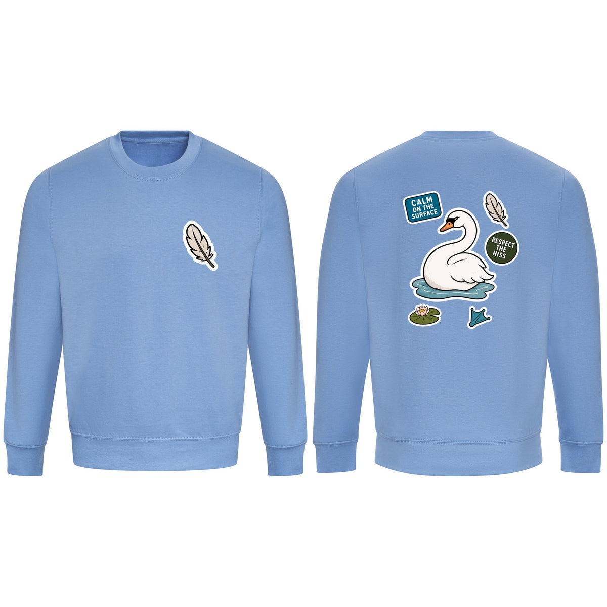 Calm on the Surface Adult Sweatshirt - Badges of the Wild Cornflower Blue colour variant image