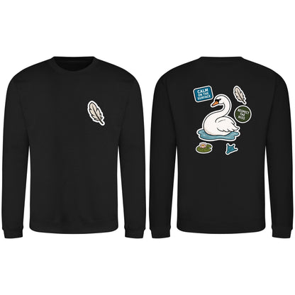 Calm on the Surface Adult Sweatshirt - Badges of the Wild Deep Black colour variant image