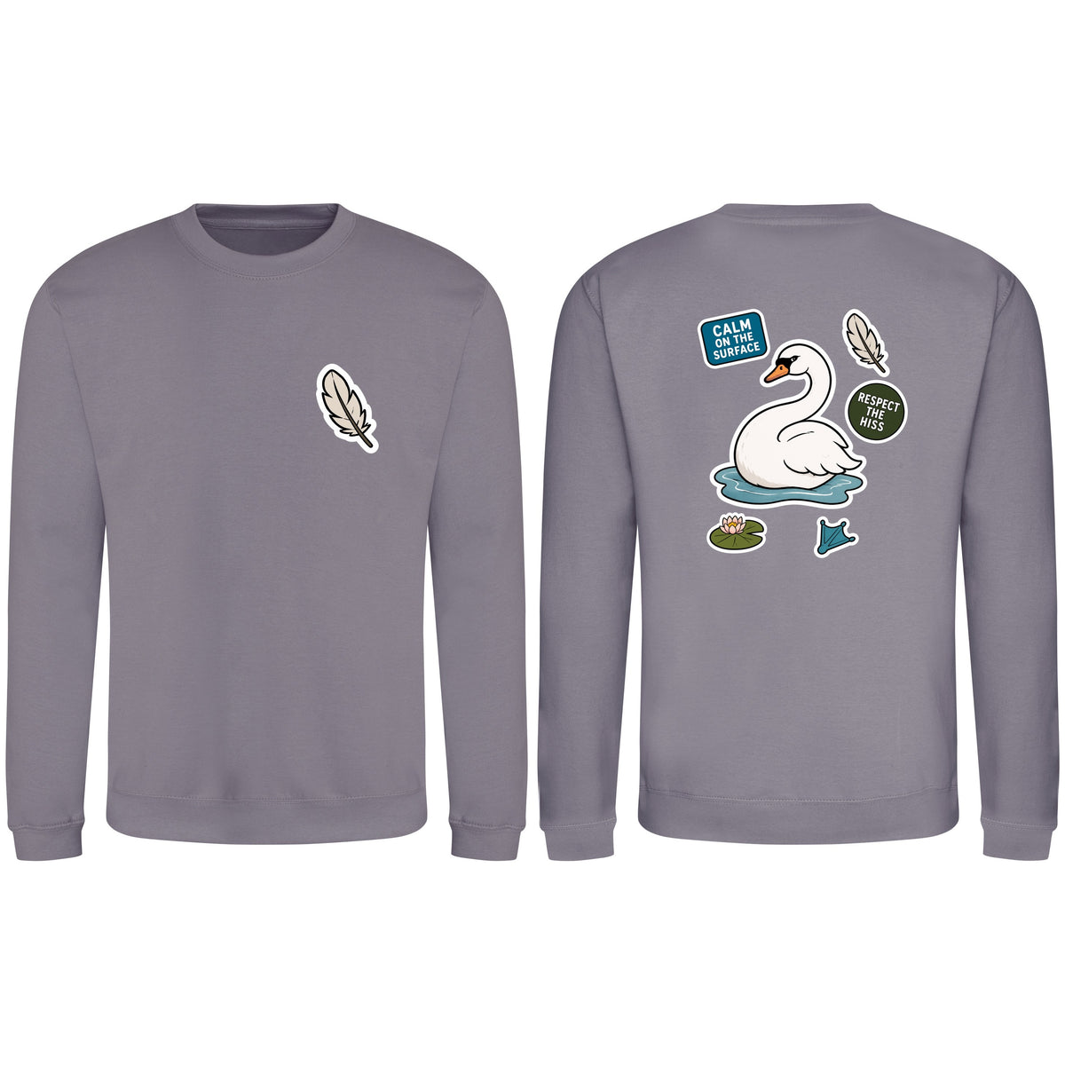 Calm on the Surface Adult Sweatshirt - Badges of the Wild Dusty Lilac colour variant image