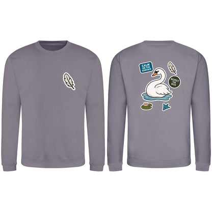 Calm on the Surface Adult Sweatshirt - Badges of the Wild Dusty Lilac colour variant image