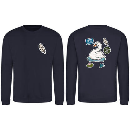 Calm on the Surface Adult Sweatshirt - Badges of the Wild French Navy colour variant image