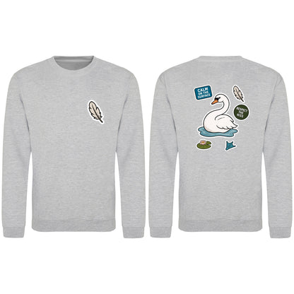 Calm on the Surface Adult Sweatshirt - Badges of the Wild Heather Grey colour variant image