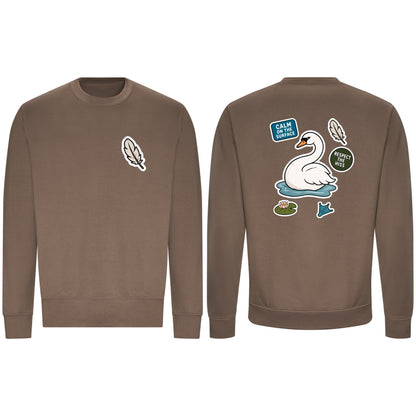 Calm on the Surface Adult Sweatshirt - Badges of the Wild Mocha Brown colour variant image