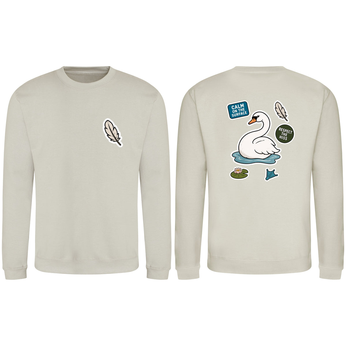 Calm on the Surface Adult Sweatshirt - Badges of the Wild Natural Stone colour variant image