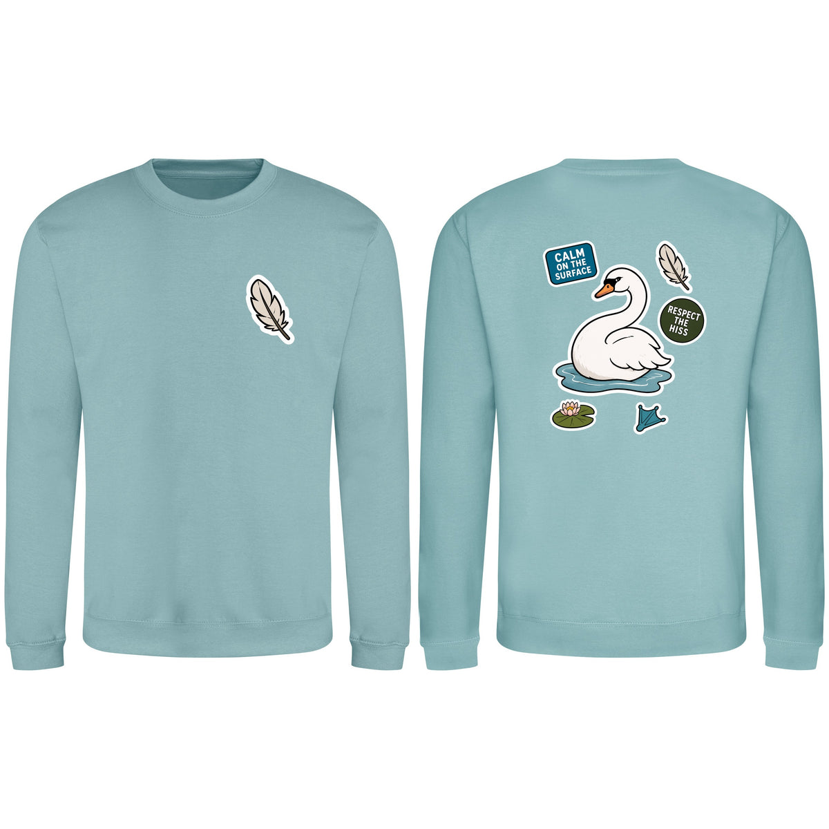 Calm on the Surface Adult Sweatshirt - Badges of the Wild Seafoam colour variant image