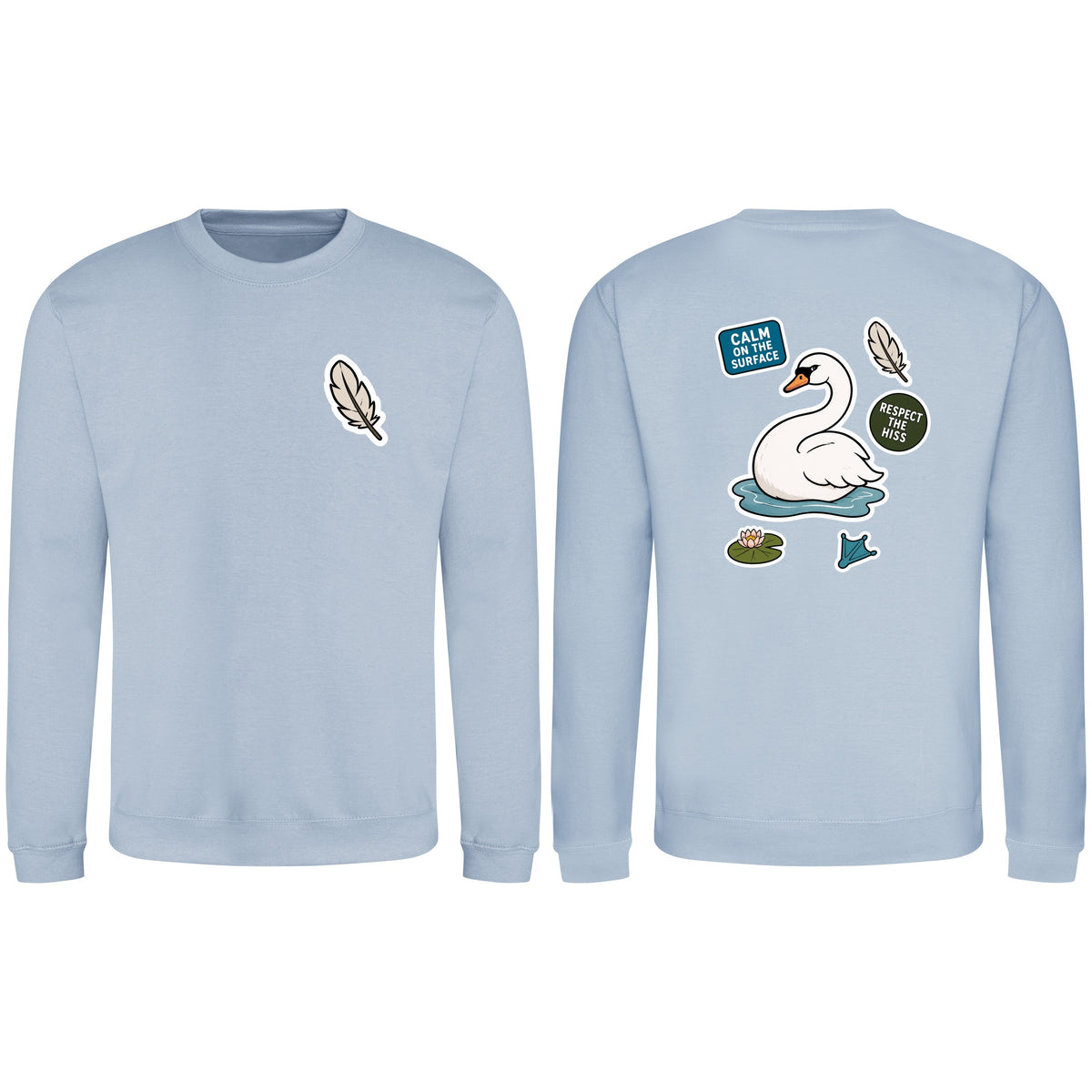 Calm on the Surface Adult Sweatshirt - Badges of the Wild Sky Blue colour variant image