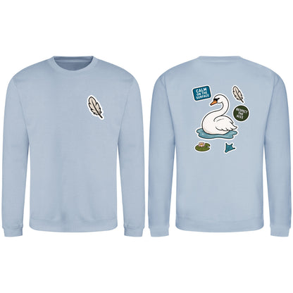 Calm on the Surface Adult Sweatshirt - Badges of the Wild Sky Blue colour variant image