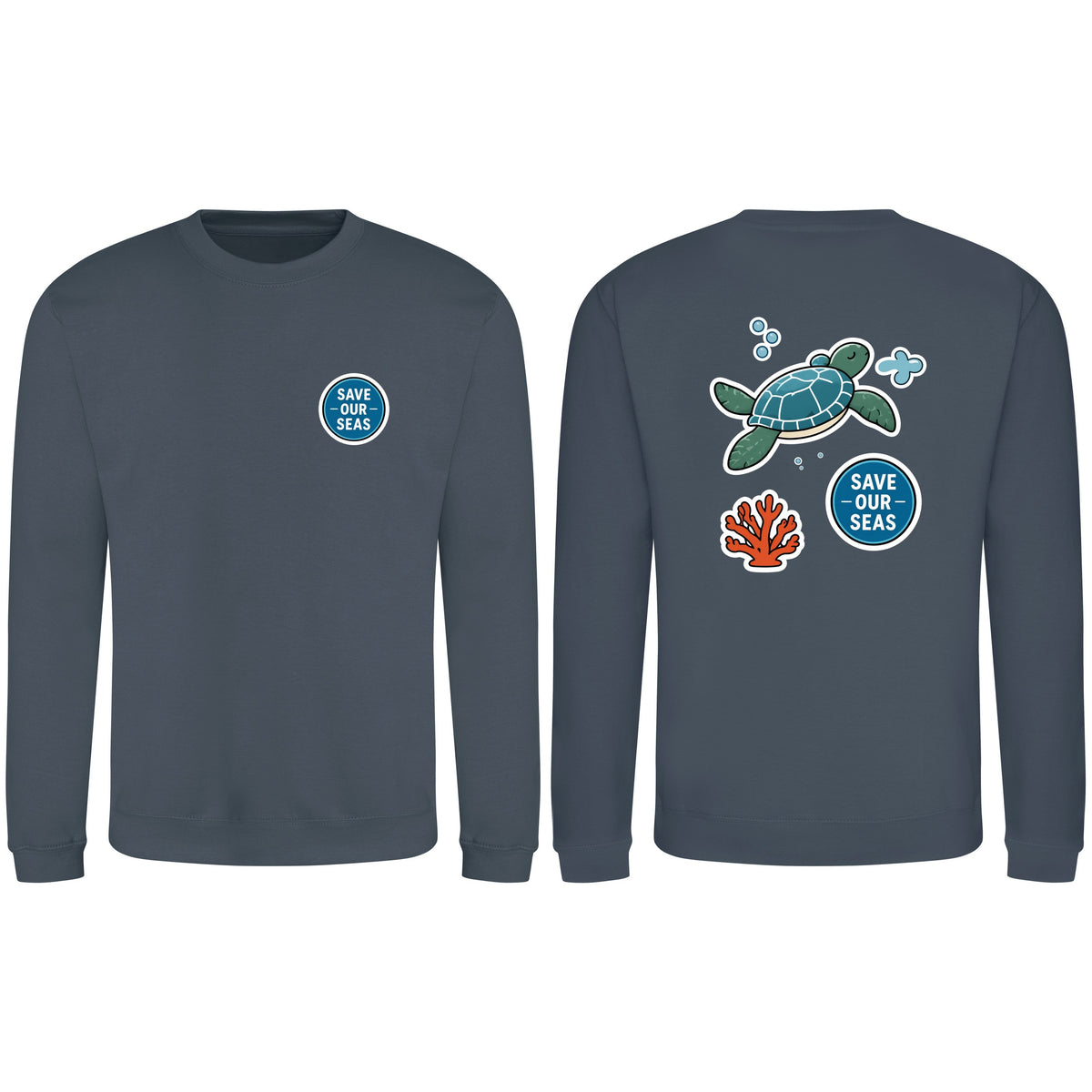 Save Our Seas Adult Sweatshirt - Badges of the Wild Airforce Blue colour variant image