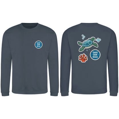 Save Our Seas Adult Sweatshirt - Badges of the Wild Airforce Blue colour variant image
