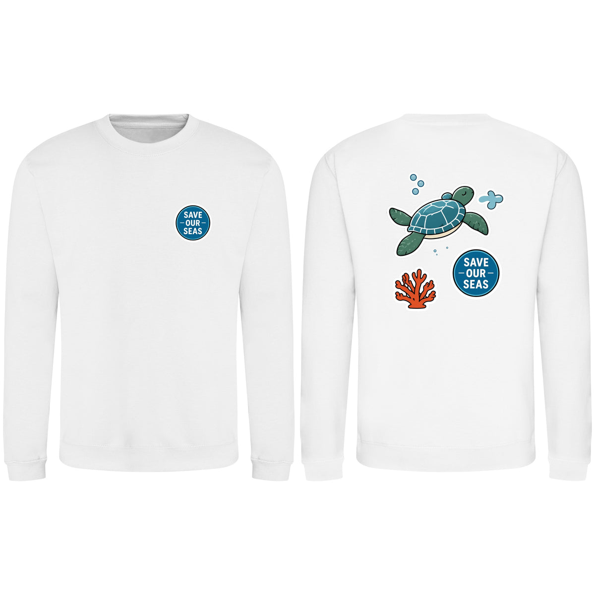Save Our Seas Adult Sweatshirt - Badges of the Wild Arctic White colour variant image