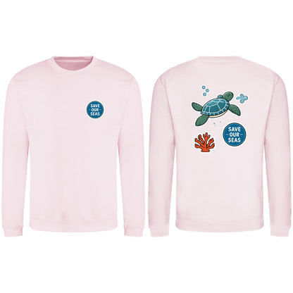 Save Our Seas Adult Sweatshirt - Badges of the Wild Baby Pink colour variant image