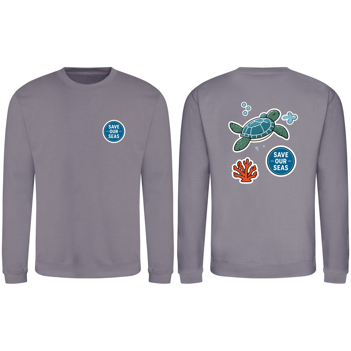 Save Our Seas Adult Sweatshirt - Badges of the Wild Dusty Lilac colour variant image