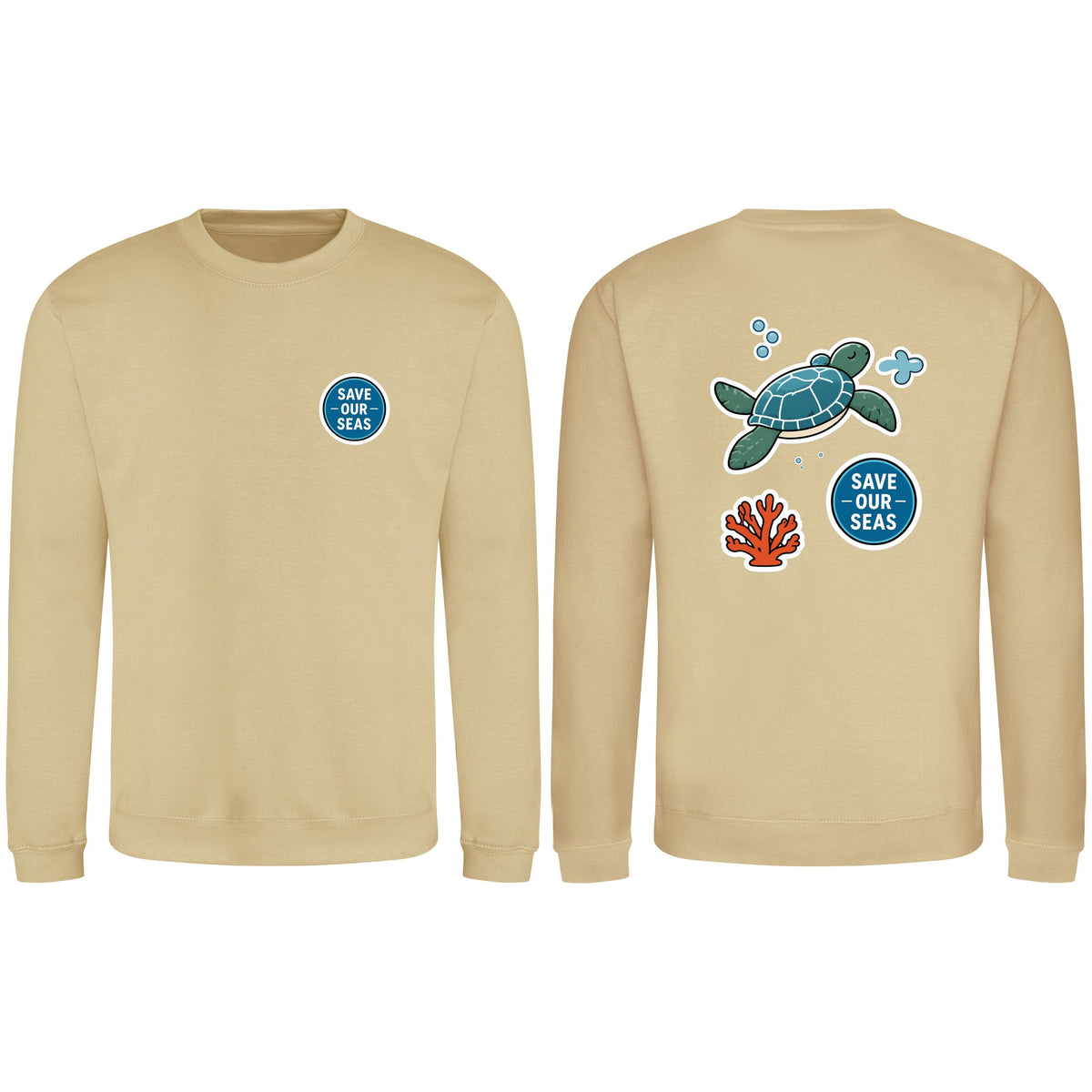 Save Our Seas Adult Sweatshirt - Badges of the Wild Desert Sand colour variant image