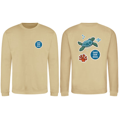 Save Our Seas Adult Sweatshirt - Badges of the Wild Desert Sand colour variant image