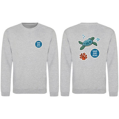 Save Our Seas Adult Sweatshirt - Badges of the Wild Heather Grey colour variant image