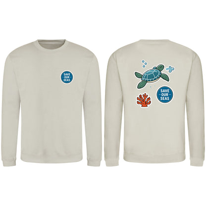 Save Our Seas Adult Sweatshirt - Badges of the Wild Natural Stone colour variant image