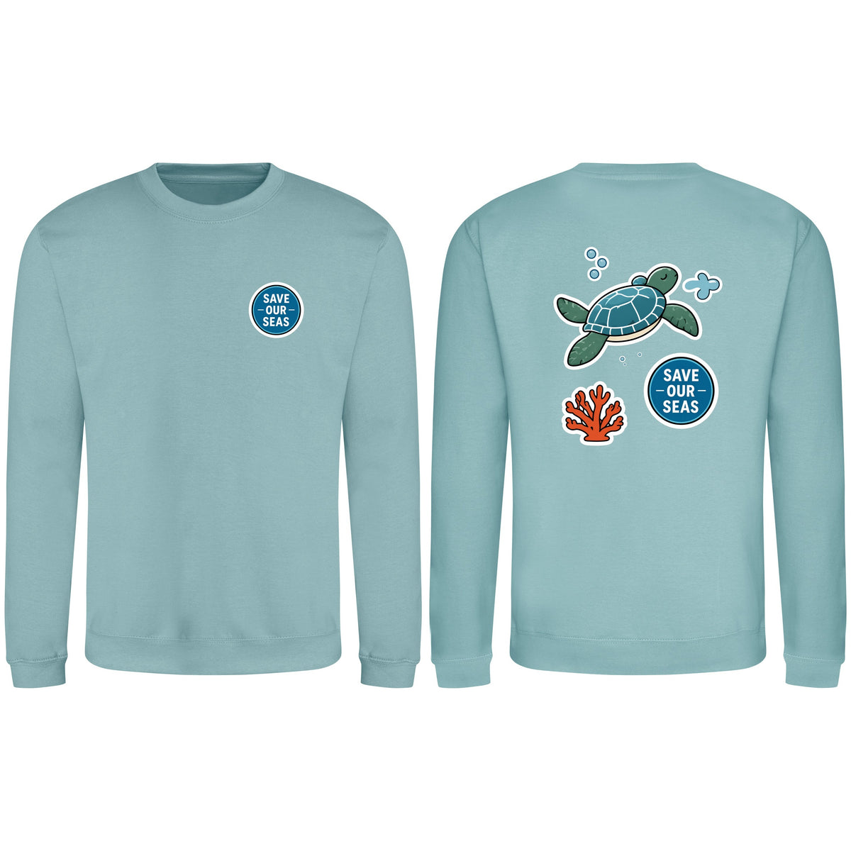 Save Our Seas Adult Sweatshirt - Badges of the Wild Seafoam colour variant image