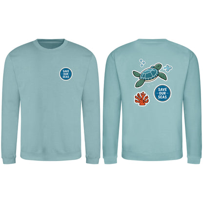 Save Our Seas Adult Sweatshirt - Badges of the Wild Seafoam colour variant image