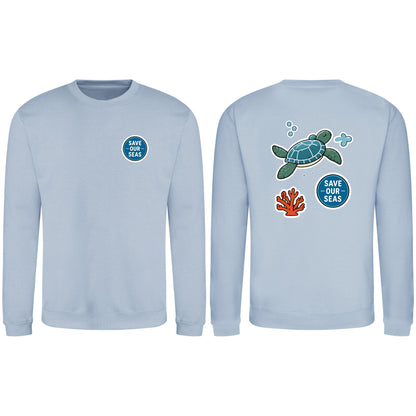 Save Our Seas Adult Sweatshirt - Badges of the Wild Sky Blue colour variant image