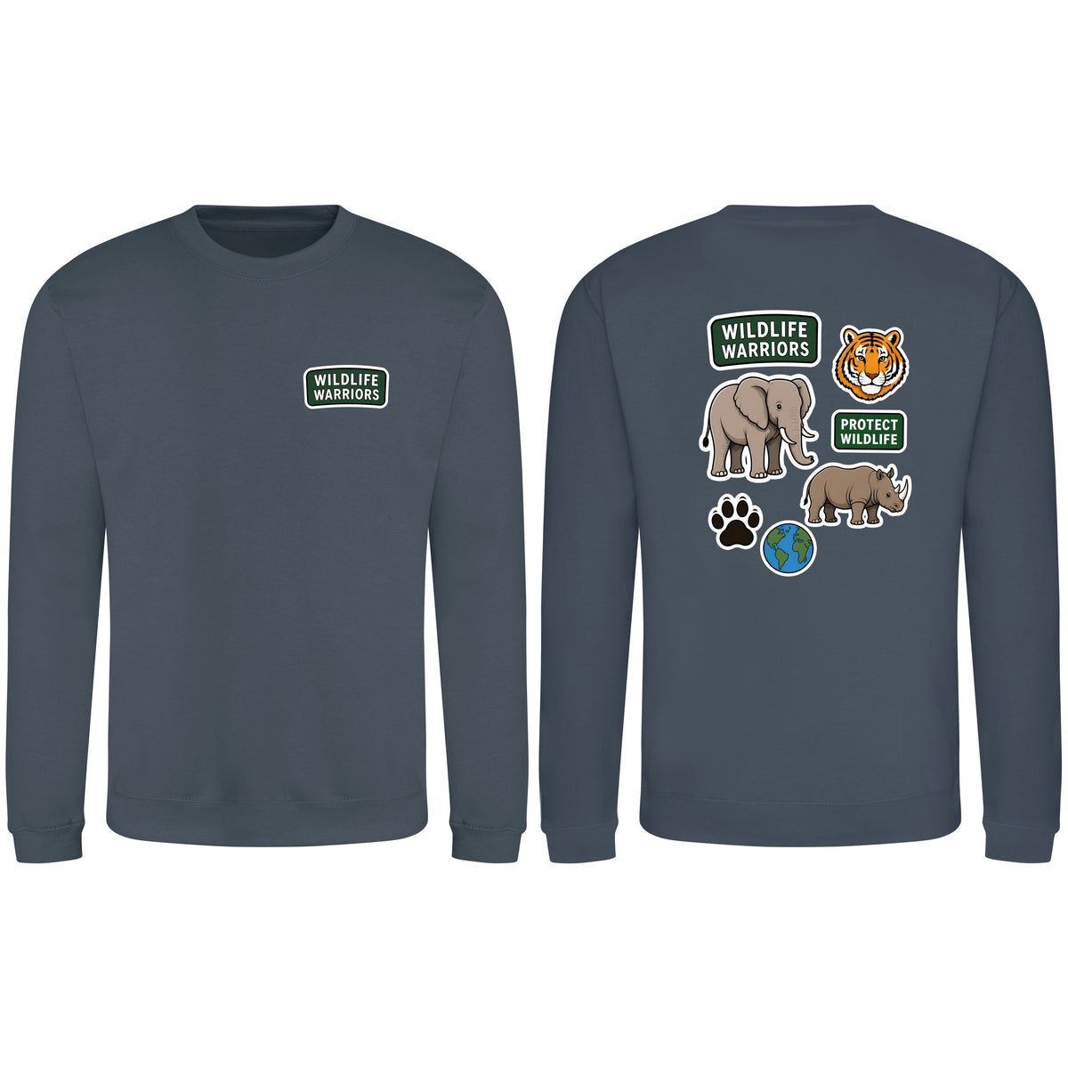 Wildlife Warriors Adult Sweatshirt - Badges of the Wild Airforce Blue colour variant image