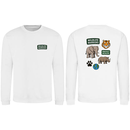Wildlife Warriors Adult Sweatshirt - Badges of the Wild Arctic White colour variant image
